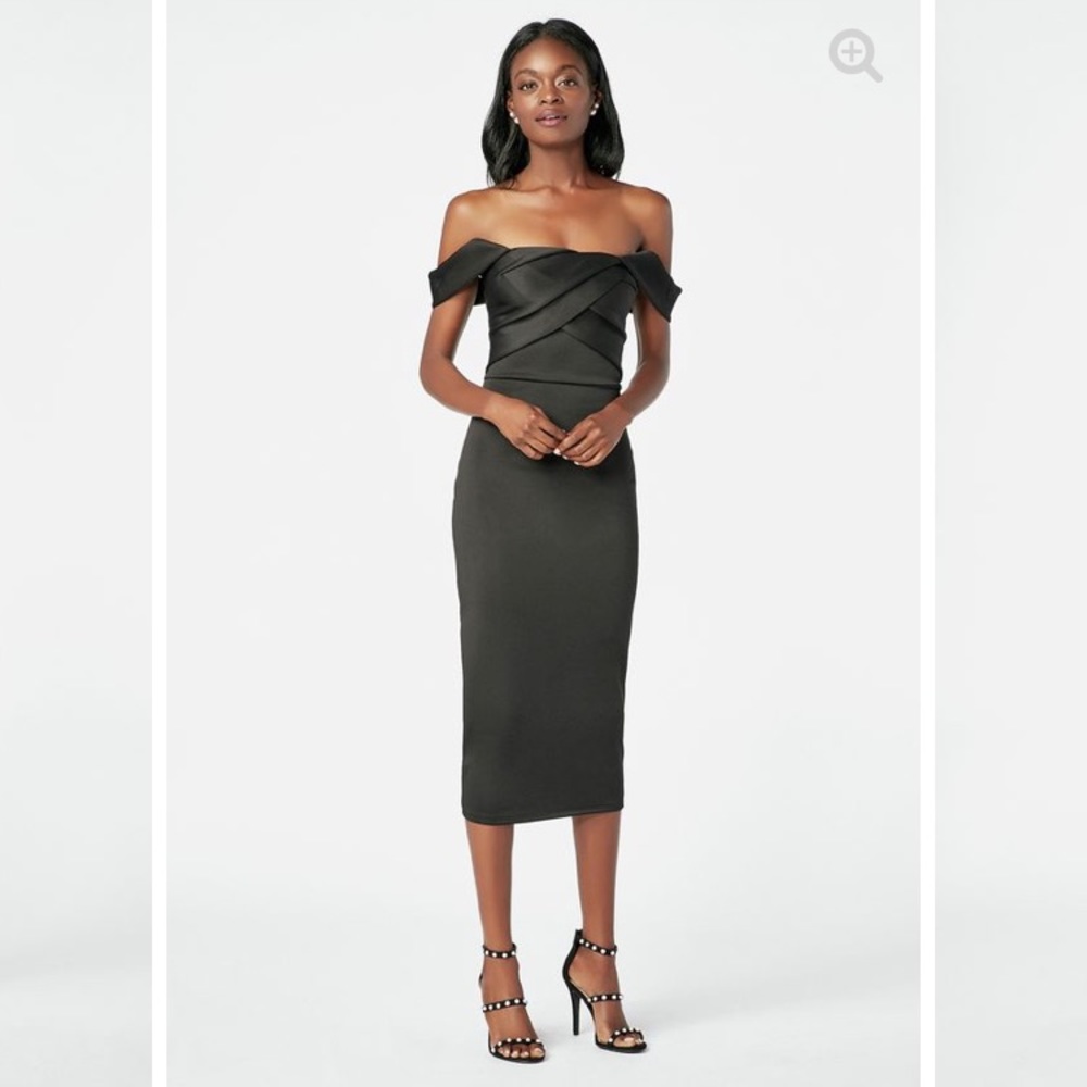 Off the Shoulder BodyCon Dress- Black